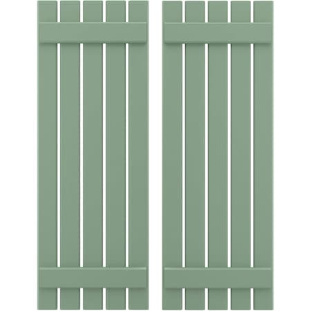 Ekena Millwork Americraft 5-Board, 2 Batten Exterior Real Wood Spaced Board-n-Batten Shutters, ARW101SB519X75TGH, PR ARW101SB519X75TGH
